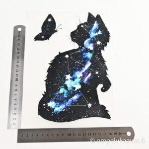 Silityskuva kissa tähtitaivas