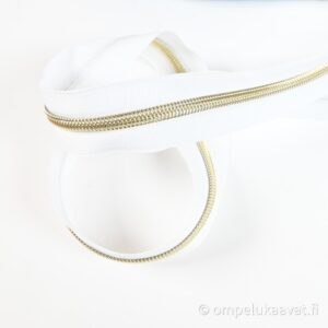 Metrivetoketju - hopea valkoisella- koko 6 vetoketjukauppa