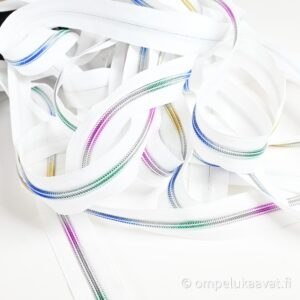 Liukuvärjätty vetoketju musta ja vakoinen