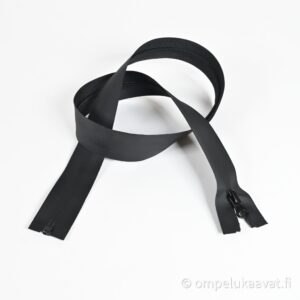 Roiskeenkestävä vetoketju musta