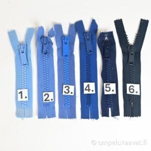 Lyhyt vetoketju sininen leveys 8 mm