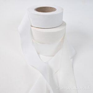 kanttausnauha, kudotusta kankaasta valkoinen 32 mm