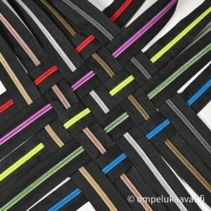 metrivetoketju mustapohja värikäs spiraaliketju