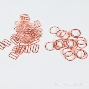 Rintaliivien säätimet ja renkaat metallia 15 mm nauhalle