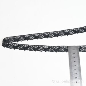 Teollisuudenylijäämä musta pitsi 1,5 cm