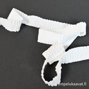 Teollisuudenylijäämä koristekuminauha valkoinen
