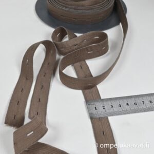 Teollisuudenylijäämä reikäkuminauha ruskea 2 cm